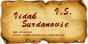 Vidak Surdanović vizit kartica